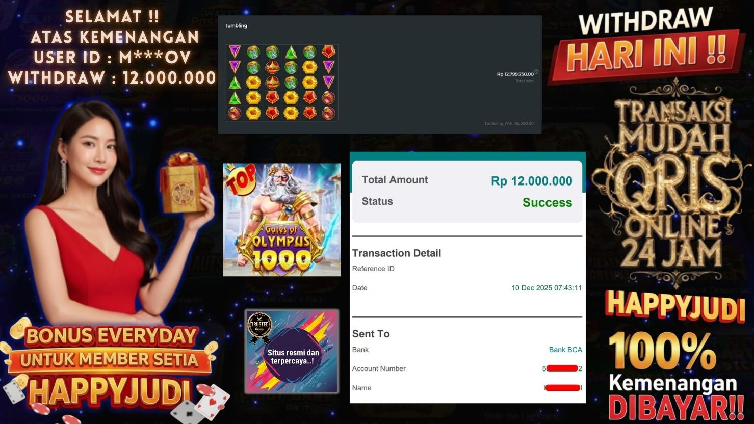 HAPPYJUDI JACKPOT SLOT GATES OF OLYMPUS 1000